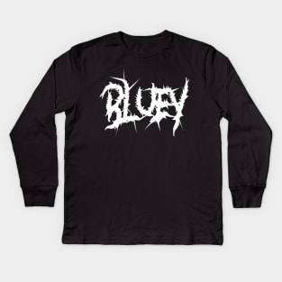 Death Metal Bluey Kids Long Sleeve T-Shirt